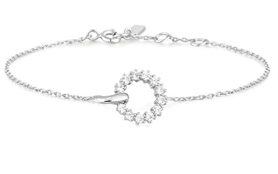 Sterling Silver cubic zirconia interlinked circle bracelet