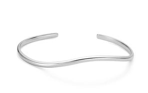 Sterling Silver rhodium plated wavey cuff bracelet