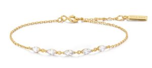 Sterling Silver gold plated quintet marquis adjustable bracelet