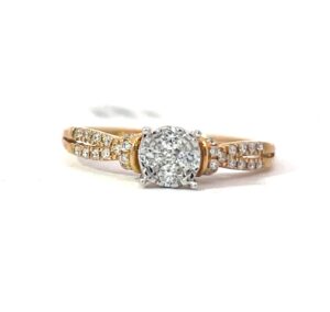 14kt yellow gold diamond cluster ring D tw 1/4 SI,H/I