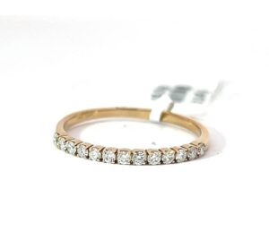 14kt yellow gold diamond prong brand tw 0.20cts SI, G/H