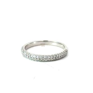 10kt white gold double row diamond band tw 1/3cts SI1/I1 clarity, near colorless I color