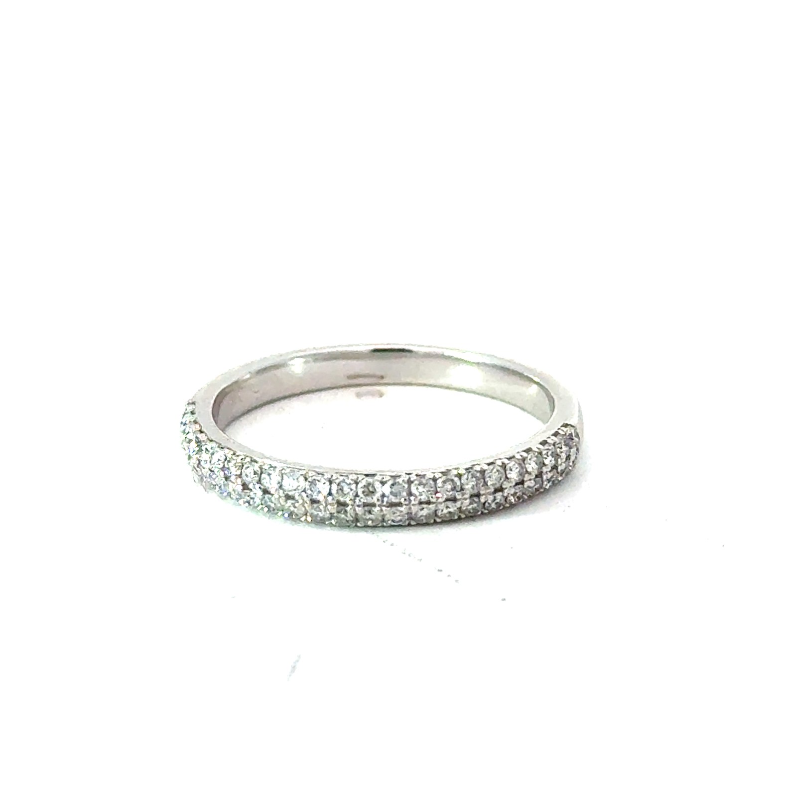 10kt white gold double row diamond band tw 1/3cts SI1/I1 clarity, near colorless I color