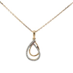 14kt yellow gold diamond fashion pendant D tw 0.11cts SI, G/H 18"