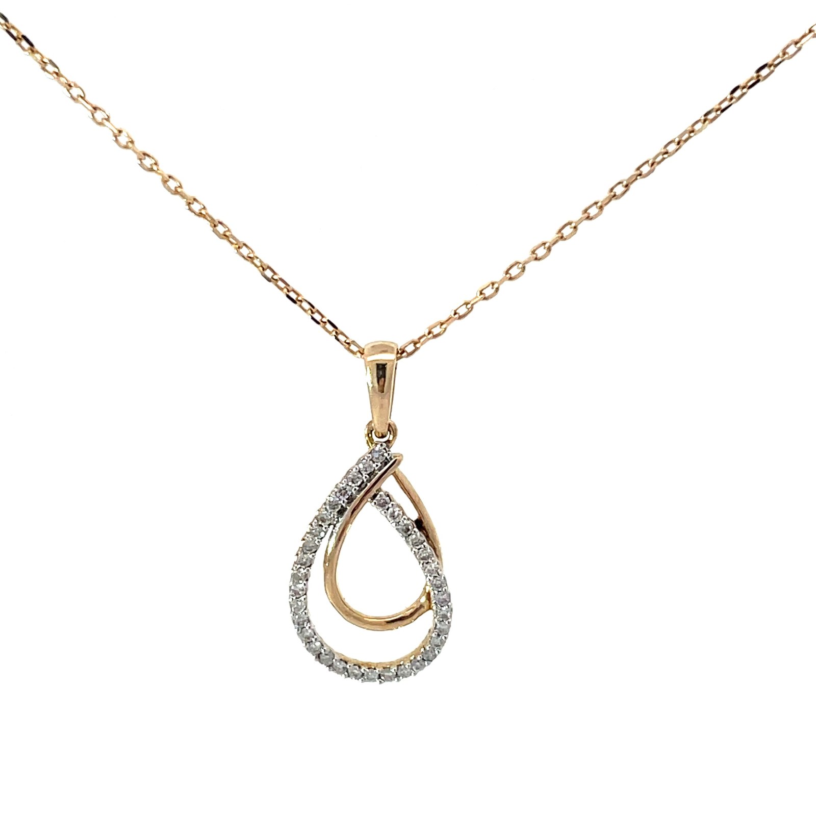B .jpg 14kt yellow gold diamond fashion pendant D tw 0.11cts SI, G/H 18"
