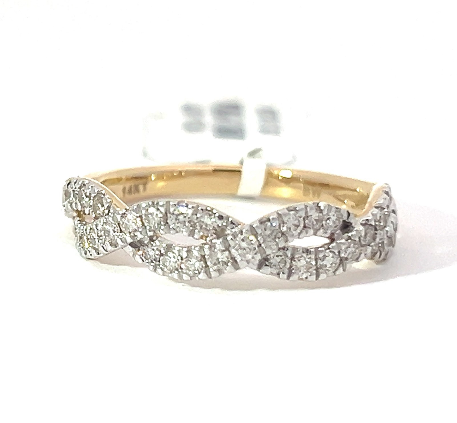 B .jpg 14kt yellow gold diamond woven band Dtw 0.50cts SI1, near colorless I/J color