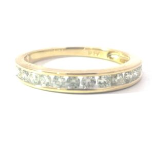 14kt yellow gold diamond channel set wedding band D tw 0.50cts SI clarity, near colorless G/H color