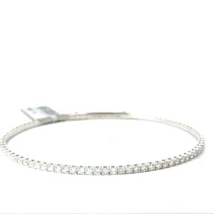 14kt white gold diamond flex bangle bracelet D tw 1.03cts SI1 clarity, near colorless G/H color
