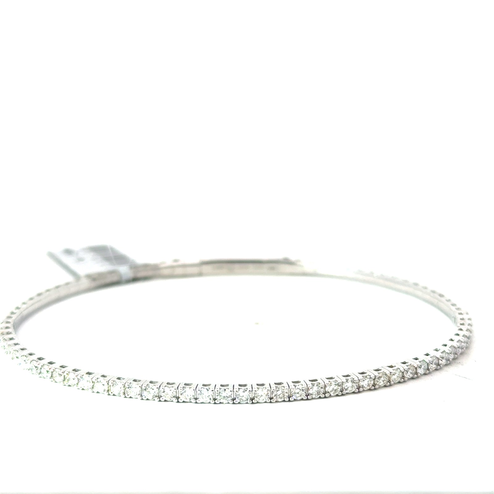 BDD .jpg 14kt white gold diamond flex bangle bracelet D tw 1.03cts SI1 clarity, near colorless G/H color