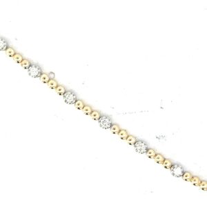 14kt two tone diamond fashion bracelet with foldunder safety D tw 0.55cts SI1 clarity, near colorless G/H 7" long