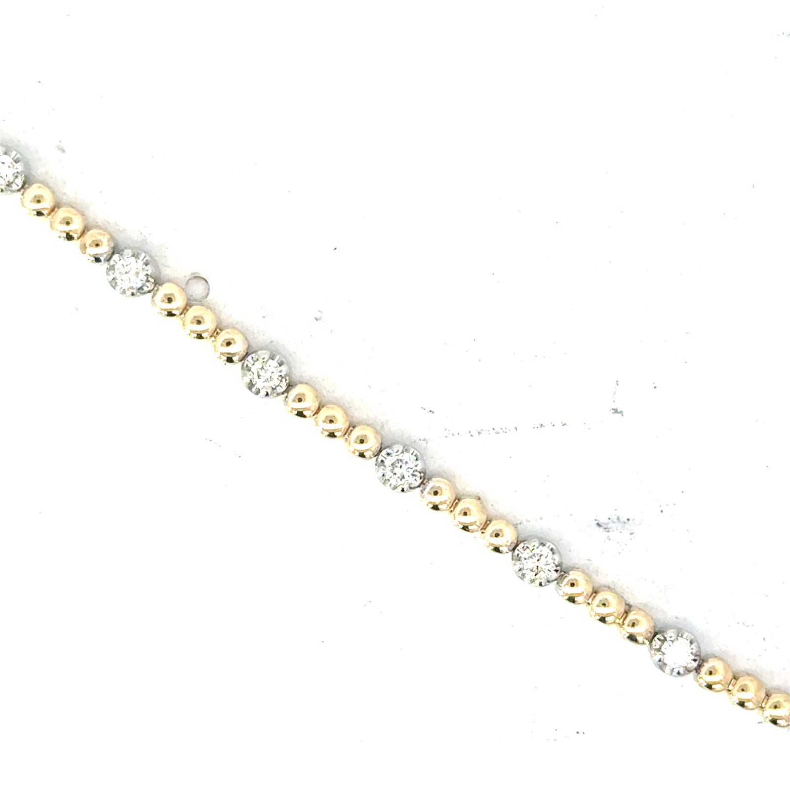 BRA .jpg 14kt two tone diamond fashion bracelet with foldunder safety D tw 0.55cts SI1 clarity, near colorless G/H 7" long