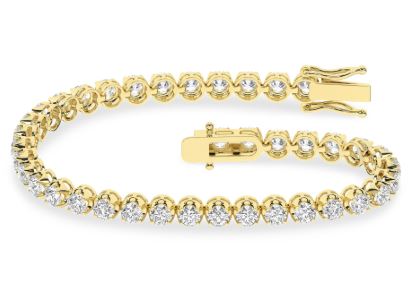 BT .jpg 14kt yellow gold lab grown diamond tennis buttercup bracelet D tw 5.00cts VS, colorless E/F