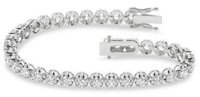14kt white gold lab grown IGI certified diamond tennis bracelet tw 7.00cts VS, colorless E/F color