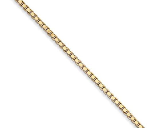 Box. .jpg 14kt yellow gold solid box chain 1.65mm with claw catch 22"