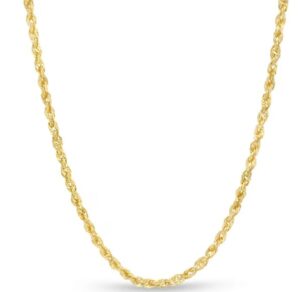 10kt yellow gold solid diamond cut 2.5mm rope chain 18"
