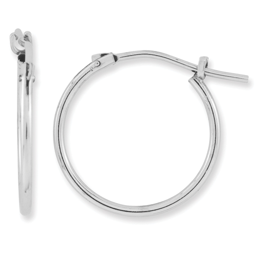 CHS 10KT W/G 1.0MM THIN SMALL SHINY HOOP EARRING