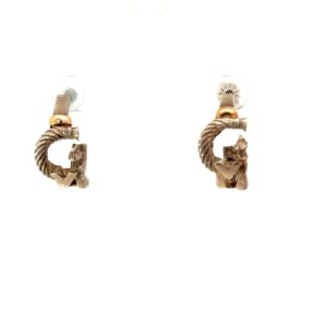 STERLING SILVER & 14KT Y/G WRAPS CAPE MAY 3/4 HOOP EARRING