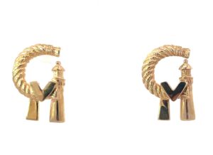 14KT Y/G LARGE CAPE MAY EARRINGS