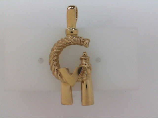 CMSPYLG 14KT Y/G LARGE CAPE MAY PENDANT WITH 14KT Y/G WRAP