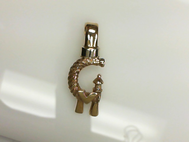 CMSPYSM 14KT Y/G SMALL CAPE MAY PENDANT WITH 14KT W/G WRAP