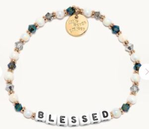 Little Words Project "Blessed" beaded stretch bracelet