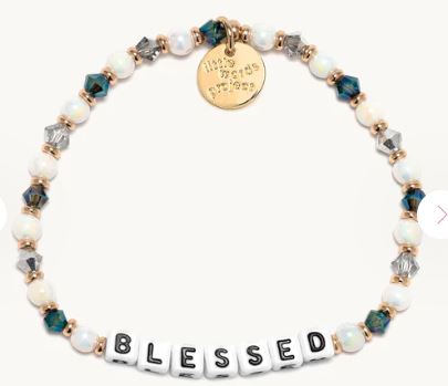 CW BLE MID .jpg Little Words Project "Blessed" beaded stretch bracelet