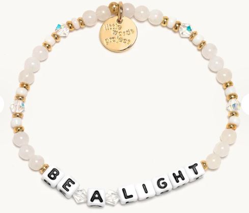 CW BLT CHA .jpg Little Words Project " Be A Light" white beaded stretch bracelet