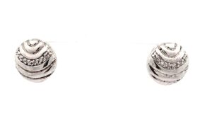 STERLING SILVER DIAMOND EARRING 11 MM RHODIUM FINISH TW 0.06 CT