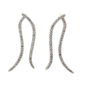 14kt white gold diamond moveable fashion dangle earring D tw 1/2ct SI2/I1 clarity, near colorless I color