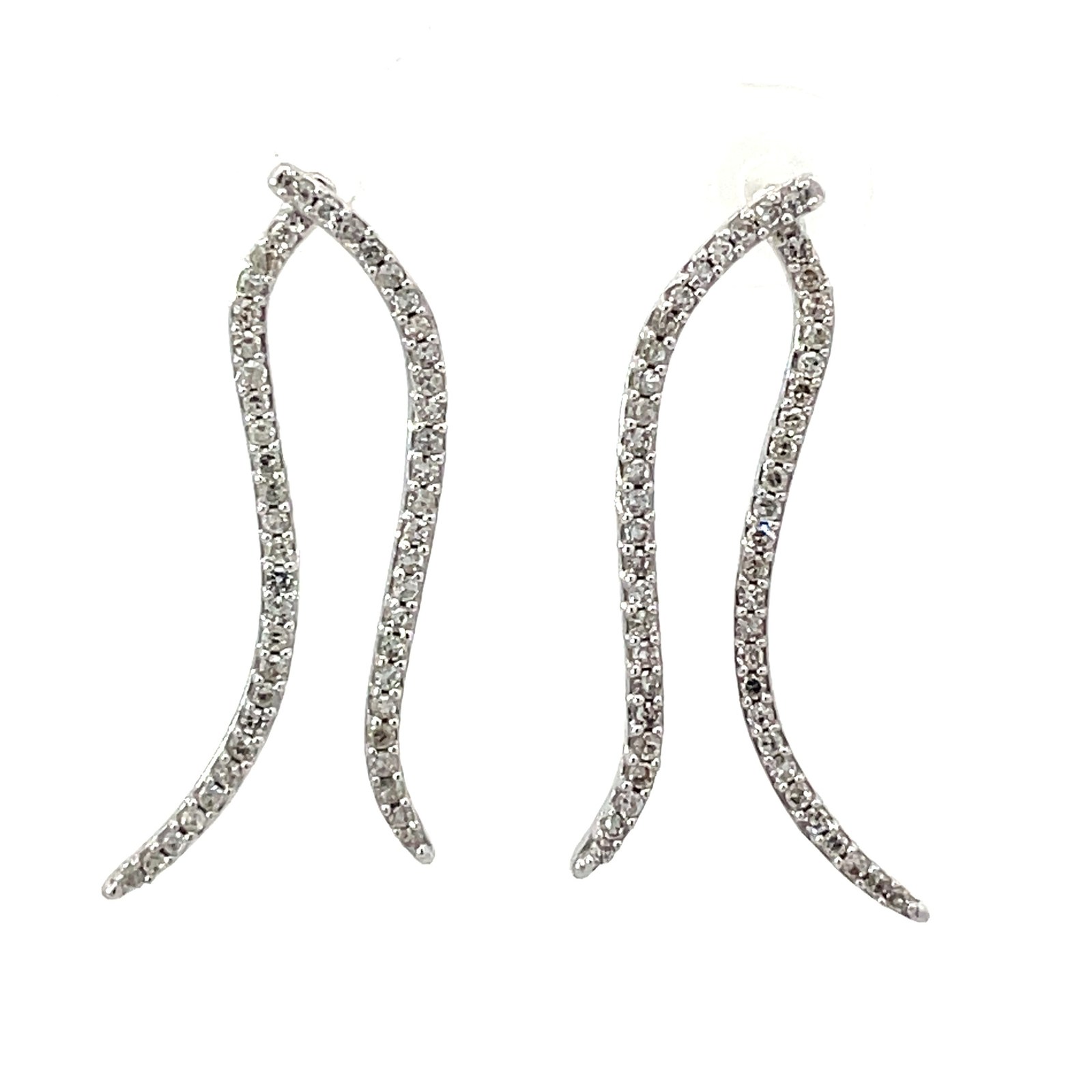 DER .jpg 14kt white gold diamond moveable fashion dangle earring D tw 1/2ct SI2/I1 clarity, near colorless I color