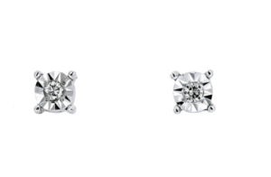10kt white gold diamond illusion stud earring tw 0.25cts I1 clarity, near colorless I/J color