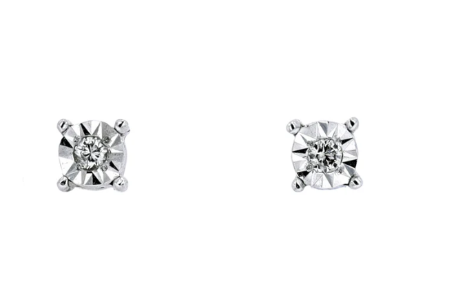 DST .png 10kt white gold diamond illusion stud earring tw 0.25cts I1 clarity, near colorless I/J color