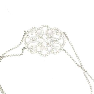 18kt white gold diamond double chain filigree bracelet D tw 0.88cts VS, Near colorless G color 7"