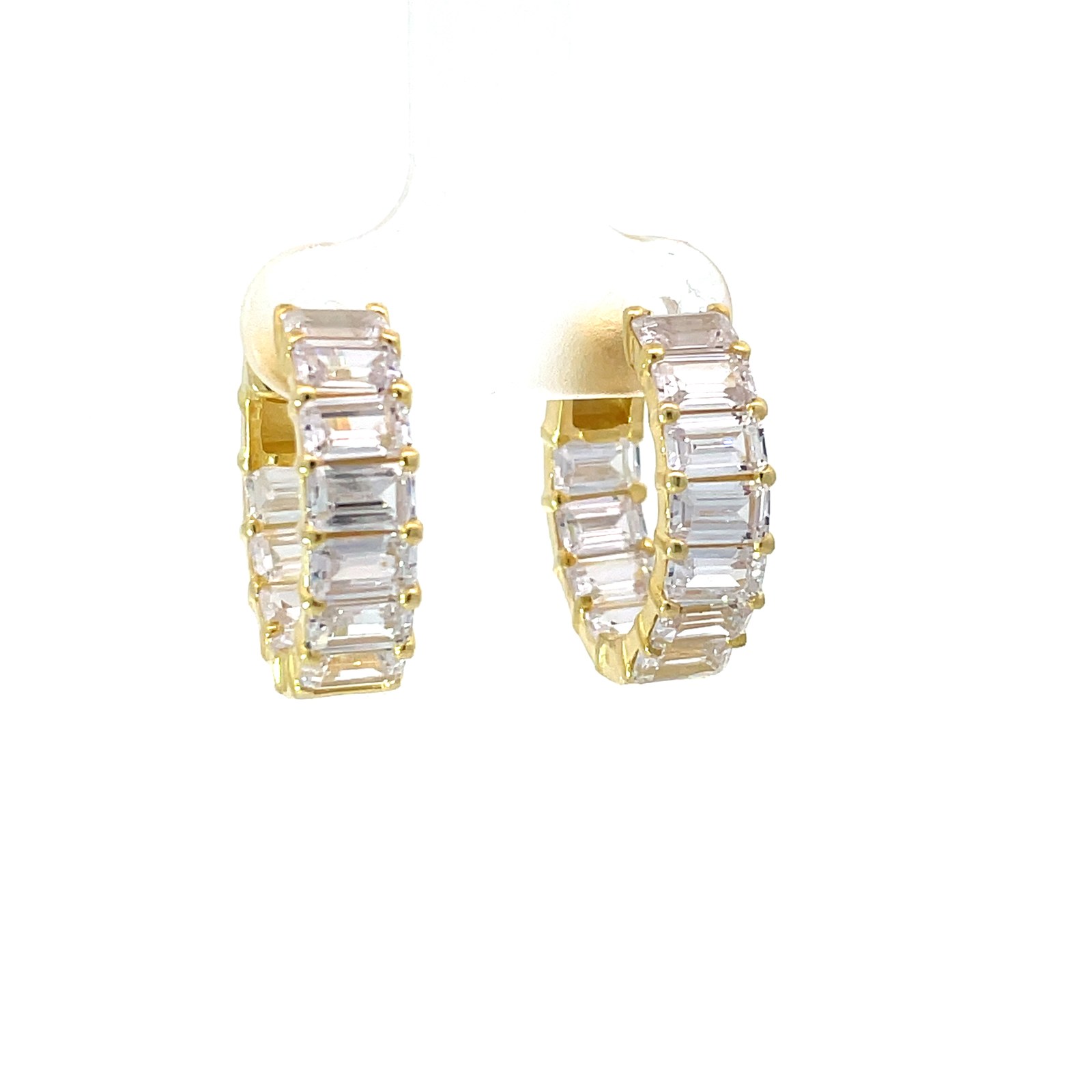 EAY .jpg Sterling Silver gold plated inside out baguette hoop earring