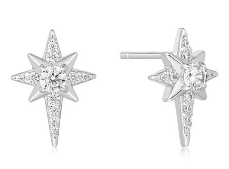 E H .jpg Sterling Silver cubic zirconia eight-pointed star stud earring
