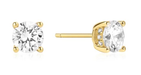 E G .jpg Sterling Silver gold plated just you solitaire stud earring