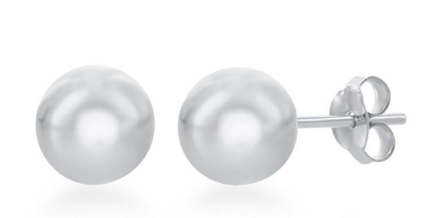 ER MM .jpg Sterling Silver 10mm shiny ball earring