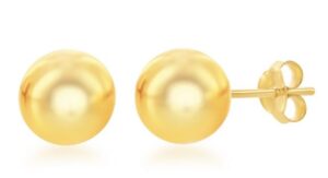 Sterling Silver gold plated 10mm Bead Earrings