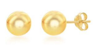Sterling Silver gold plated 8mm ball earring