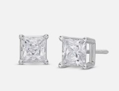 ERPR WSN IN 14kt w/g diamond princess cut stud earrings, tw 0.50 cts SI2/I1 clarity, J color