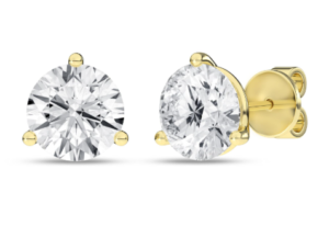 14kt white gold IGI certified Lab Grown Diamond martini stud earring D tw 5.00cts VS, colorless E/F color