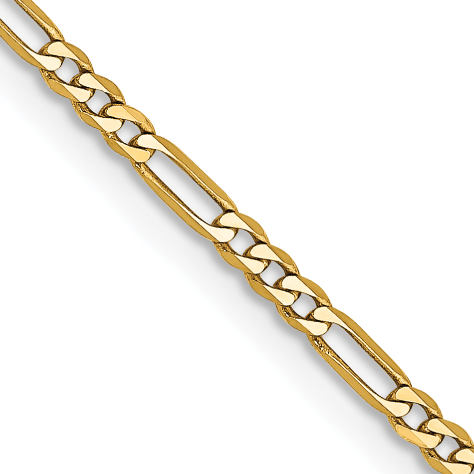 FFL .jpg 14kt y/g solid 1,80mm figaro chain with claw catch closure 18"