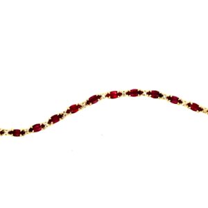 18kt yellow gold Ruby and diamond Bracelet with two foldover safety D tw 0.25cts R tw 6.00cts SI1, near colorless H color