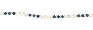 18kt white gold sapphire and diamond tennis bracelet D tw 1.55cts S tw 2.23cts with two foldover VS2 clarity, near colorless I/J color