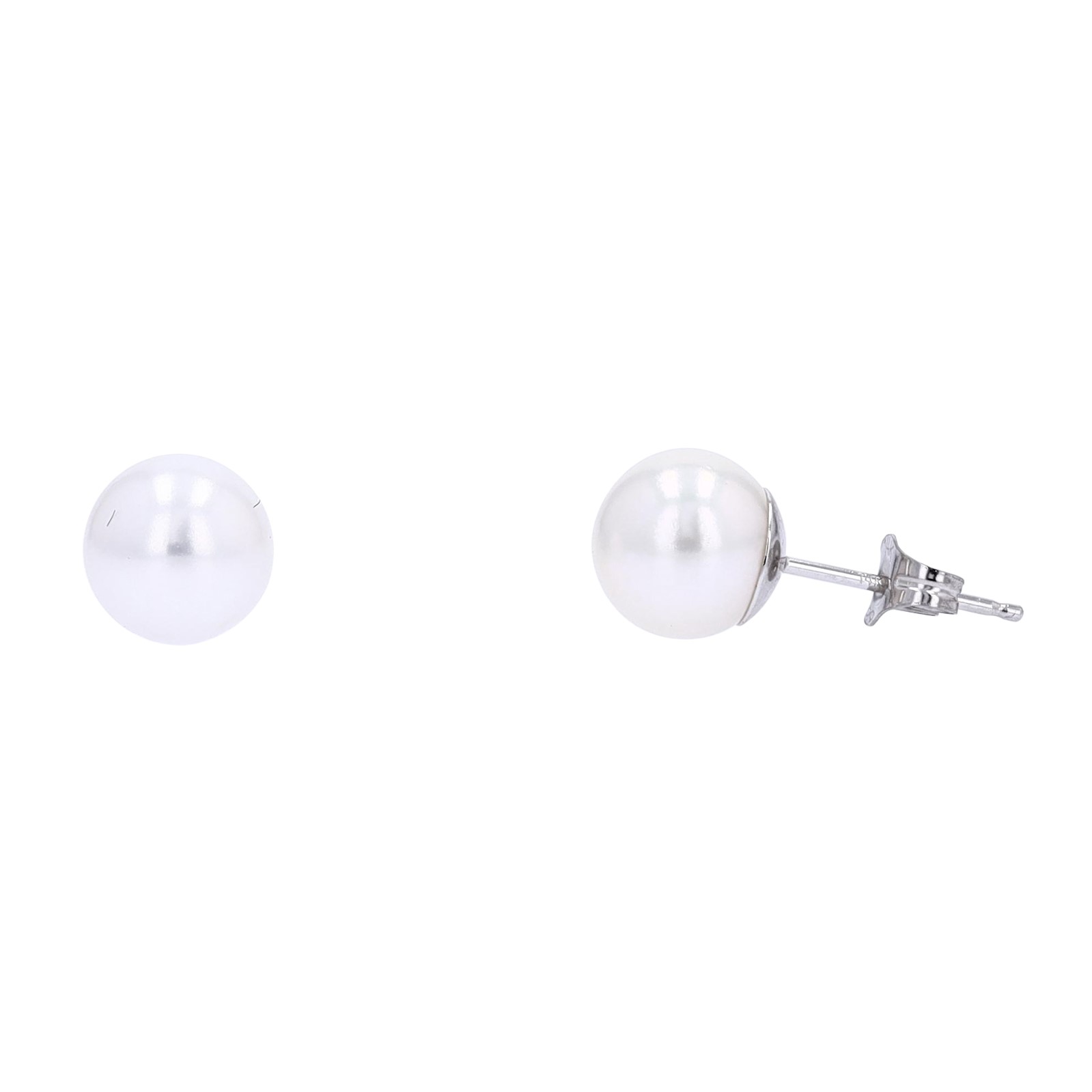 GST .jpg 14kt white gold 7.0-7.5mm cultured pearl stud earring