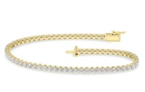 14kt yellow gold lab grown diamond tennis bracelet tw 5cts IGI certfied VS clarity, near colorless G/H color