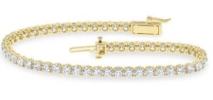 14kt yellow gold lab grown IGI certified diamond tennis bracelet tw 7.00cts VS clarity, colorless E/F