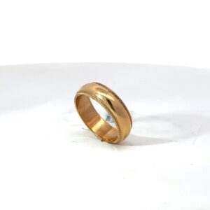 14KT YELLOW GOLD 5MM BAND WITH MILGRAIN EDGE SIZE 4