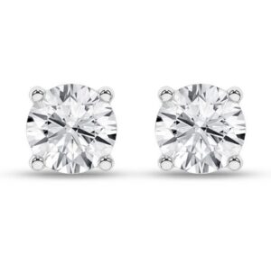 14kt white gold IGI certified lab grown diamond stud earrings tw 1.00cts VS, colorless E/F with heavy friction backs