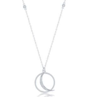 Sterling Silver "I love you to the moon and back" Necklace on adjustable chain
